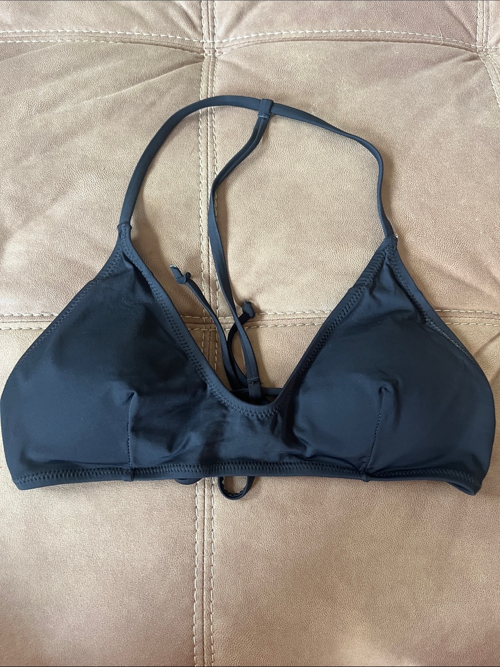 Forever Young Black Triangle Bikini Top with Adjustable Halter